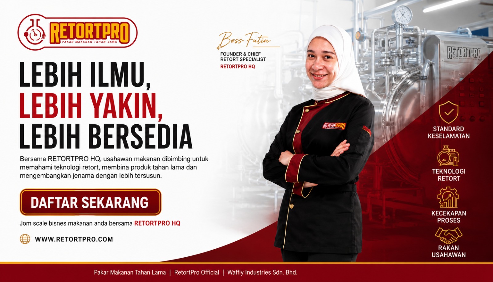 Kelas Retort RetortPro — lebih ilmu, lebih yakin, lebih bersedia
